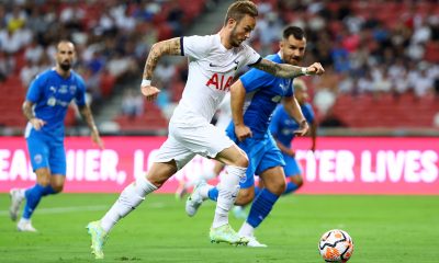 James Maddison of Tottenham Hotspur controls the ball. (Photo by Yong Teck Lim/Getty Images)