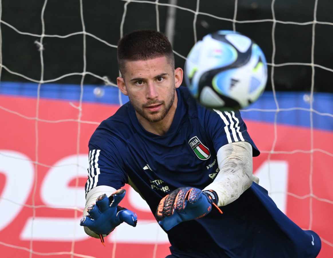 Guglielmo Vicario of Tottenham Hotspur. (Photo by Claudio Villa/Getty Images)