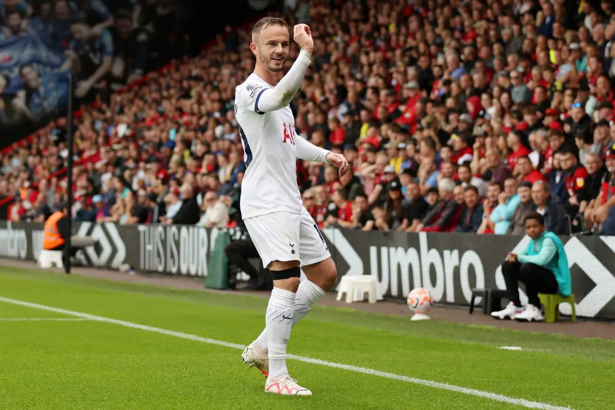 Tottenham star James Maddison revealed the knock that he suffered against Arsenal.  (Photo by Luke Walker/Getty Images)