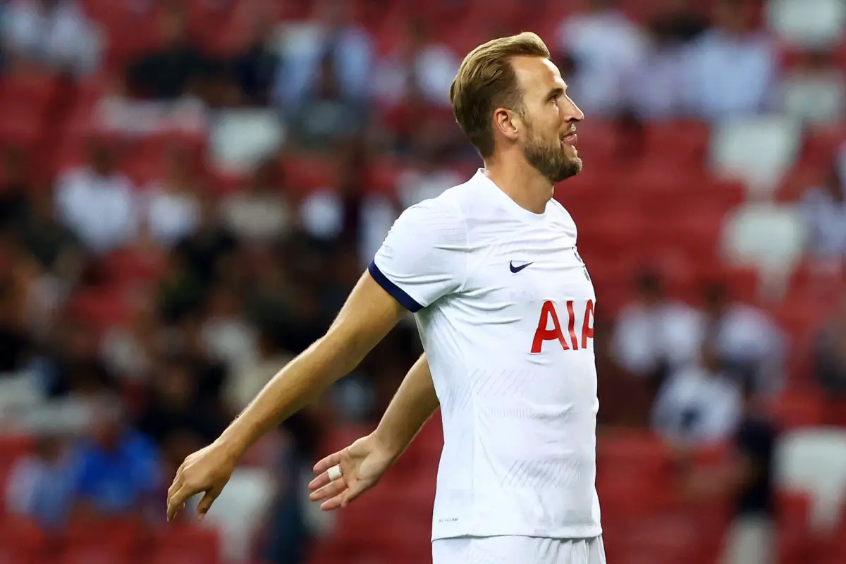 Christian Falk says another team tried to tempt Tottenham ace Harry Kane with a better offer than Bayern Munich.  (Photo by Yong Teck Lim/Getty Images)