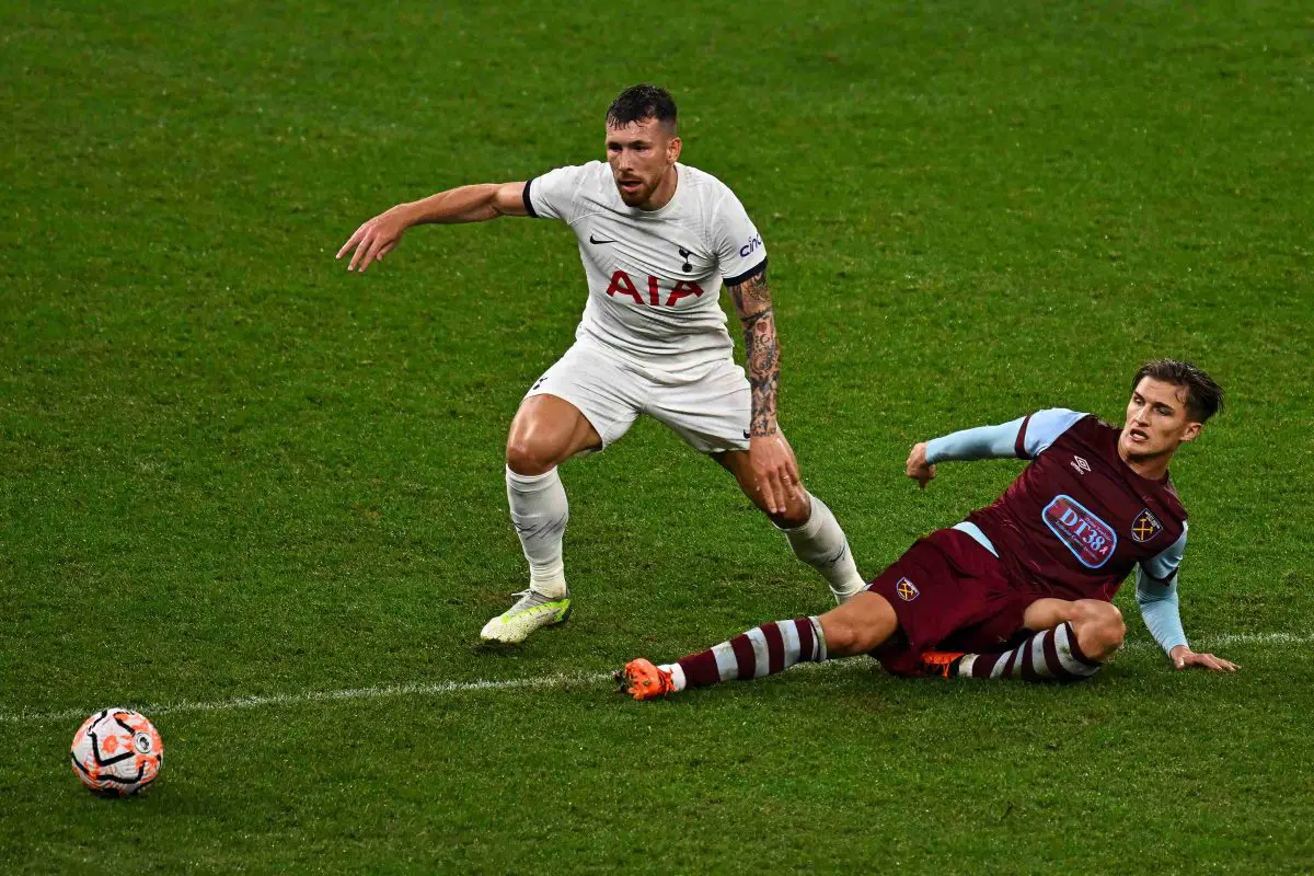 Tottenham Hotspur midfielder Pierre-Emile Højbjerg can be on his way out in the summer.  (Photo by Daniel Carson/Getty Images)