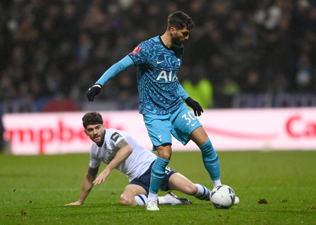 Rodrigo Bentancur scored a brillant goal to secure a point against Manchester United. (Photo by Stu Forster/Getty Images)