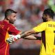 Bryan Cristante and Rui Patricio of AS Roma react. (Photo by Paolo Bruno/Getty Images)