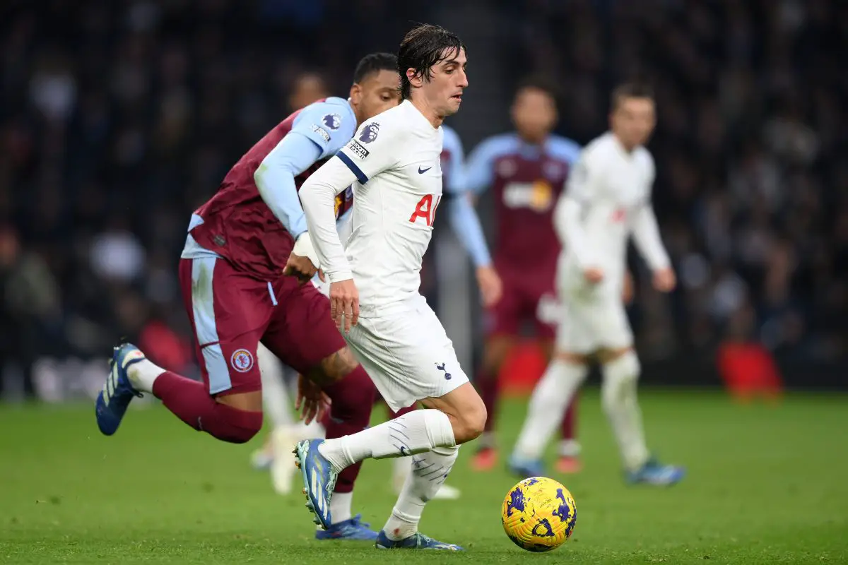 Bryan Gil during the Premier League match between Tottenham Hotspur and Aston Villa. 