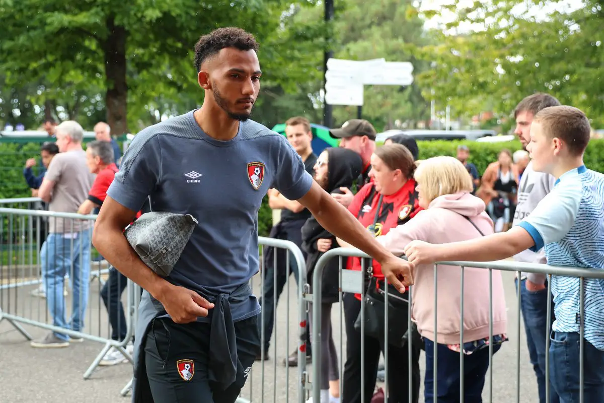 Lloyd Kelly of AFC Bournemouth arrives at the stadium. (Photo by Luke Walker/Getty Images)