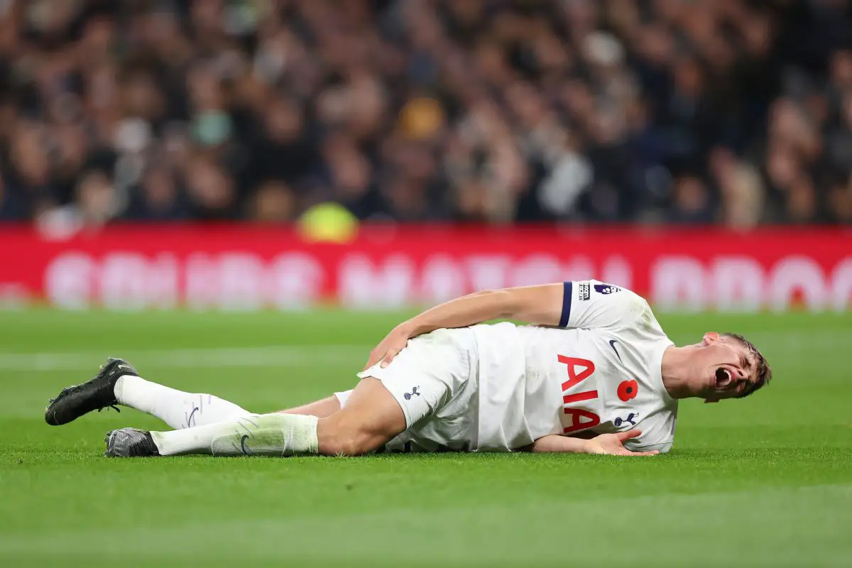 Micky van de Ven was subbed off early in the second half due to hamstring problems (Photo by Ryan Pierse/Getty Images)