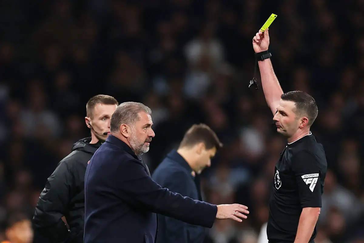 Even Ange Postecoglou was not spared of a card last night (Photo by Ryan Pierse/Getty Images)
