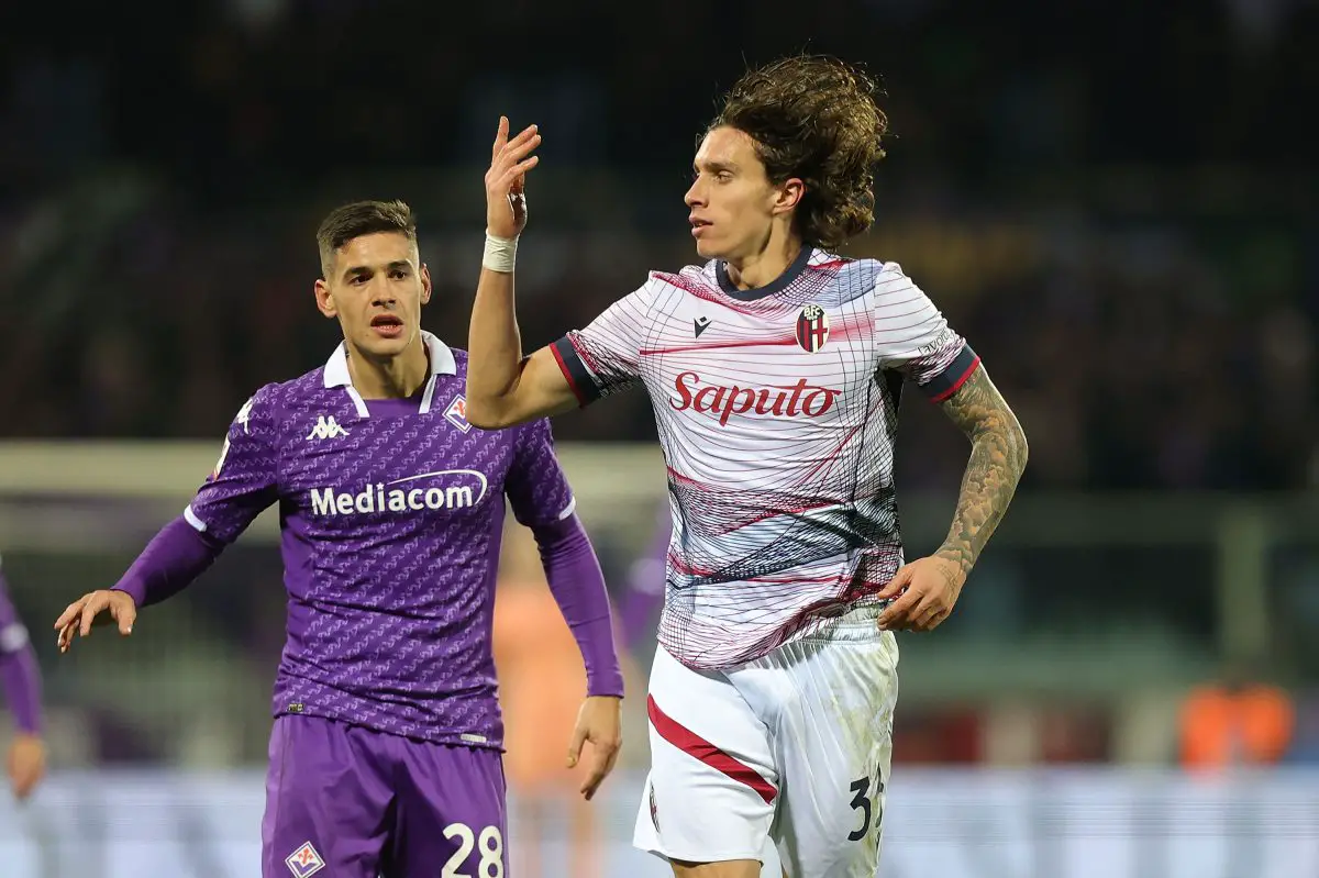 Tottenham Hotspur wants the highly rated Serie A defender Riccardo Calafiori but a move in summer appears probable. (Photo by Gabriele Maltinti/Getty Images)