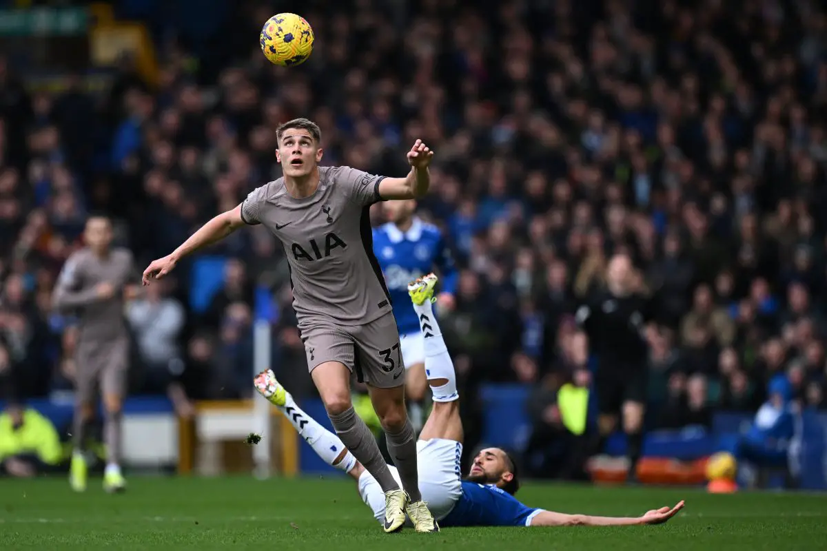 Micky van de Ven signed for Tottenham last summer and has been impressive in his short time in North London.   (Photo by PAUL ELLIS/AFP via Getty Images)
