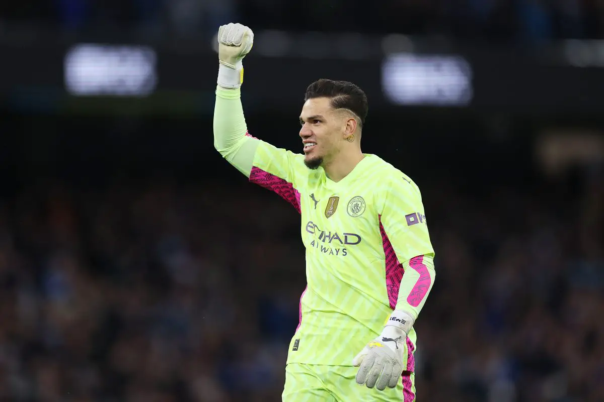 Manchester City goalkeeper Ederson praises Tottenham Hotspur but still leaves them out of the title-contender zone. (Photo by Jan Kruger/Getty Images)