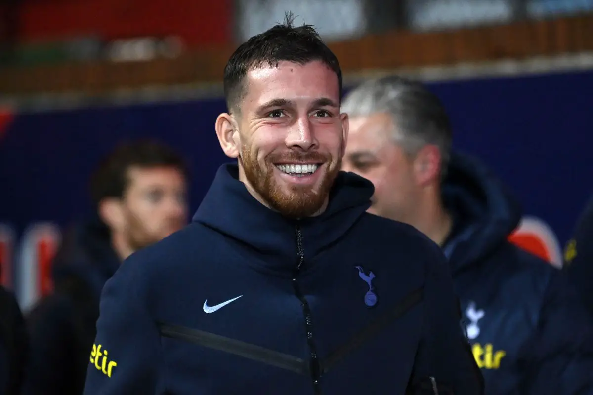 Pierre-Emile Hojbjerg set to depart Tottenham as contract nears end. (Photo by Glyn KIRK / AFP) (Photo by GLYN KIRK/AFP via Getty Images)