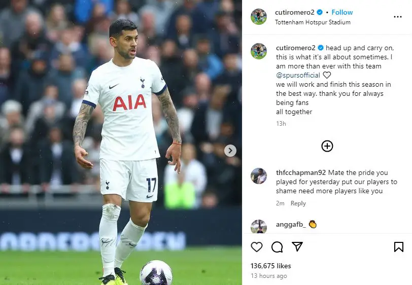 Romero's Instagram post.