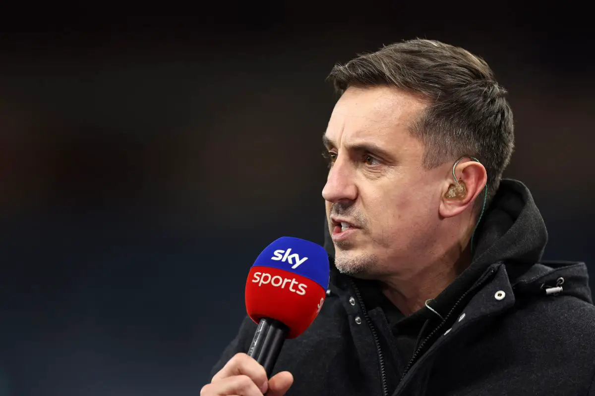 Gary Neville had an embarissing slip-up in the North London Derby.