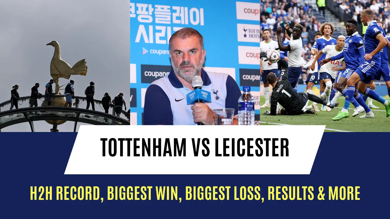 Tottenham vs Leicester: H2H record, Biggest Win, Biggest Loss, Results & More