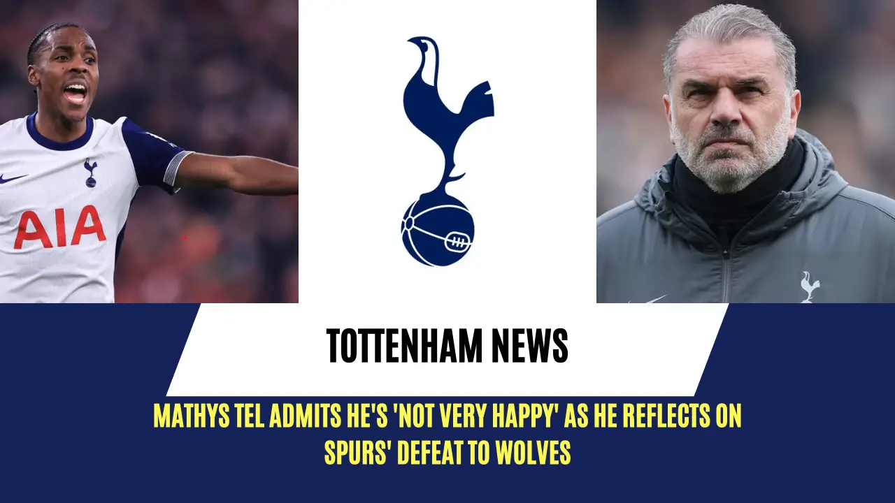 Tottenham star Mathys Tel is not a happy man following Wolves humbling.