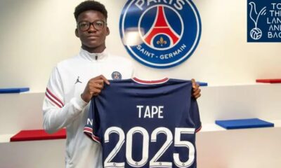 Tottenham monitoring situation of PSG defender Axel Tape