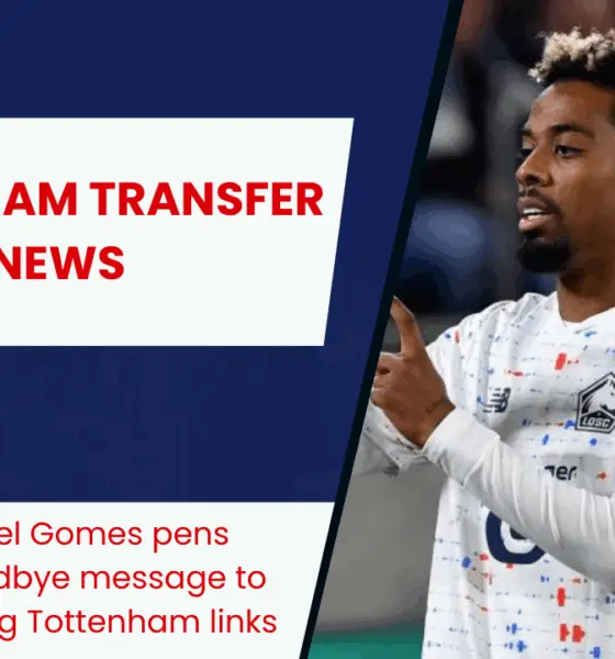 LOSC Lille midfielder Angel Gomes confirms summer exit as Tottenham Hotspur circle.