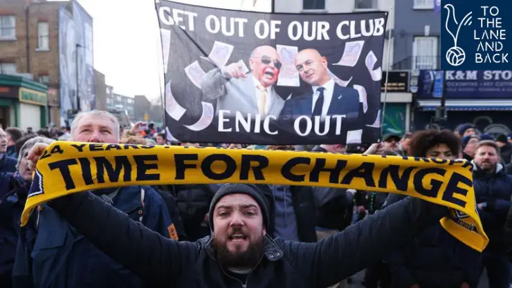 Tottenham fans protesting against the club's ownership.