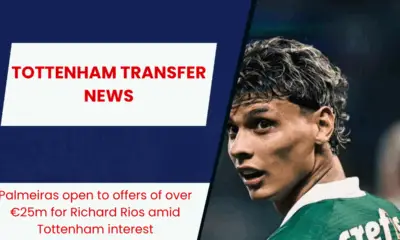 Palmeiras open to offers of over €25m for Richard Rios amid Tottenham interest