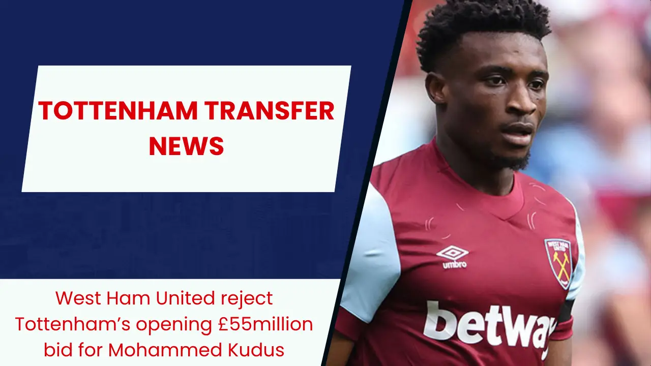 West Ham United reject Tottenham’s opening £55million bid for Mohammed Kudus