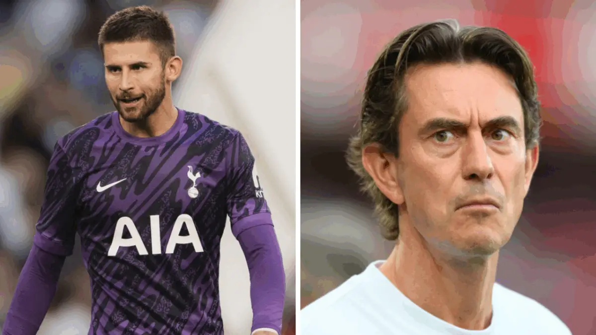 Tottenham Hotspur goalie Guglielmo Vicario trains with set-pieces with Italy.